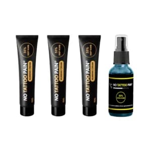 NoTattooPain Gold 55% pacote com 3 + spray