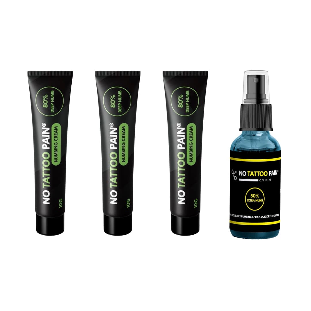 NoTattooPain Verde 80% pacote com 3 + spray